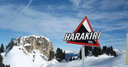 Skireise nach Schwendau-Mayrhofen in Österreich. Harakiri-Piste