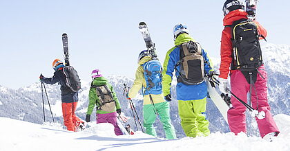 Freerider in Saalbach Hinterglemm im Skiurlaub.