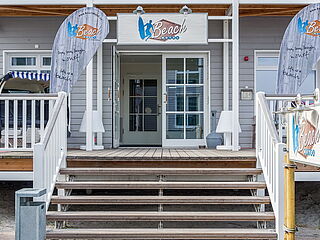Eingang bei der Fitnessreise in st. Peter Ording im Beach Motel