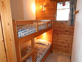 Etagenbett im 8er Chalet Nr.4 im Chalet le Crystal in La Rosiere in Frankriech.