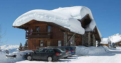 Unterkunft in der Reisegalerie in der Saison auf der Skireise nach la Rosiere in Frankreich.