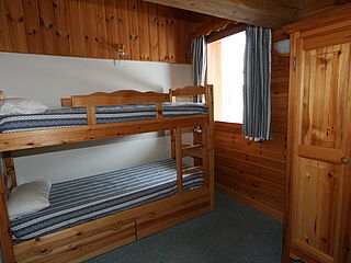 Etagenbett im 13er Chalet Nr.7 im Chalet le Crystal in La Rosiere in Frankriech.