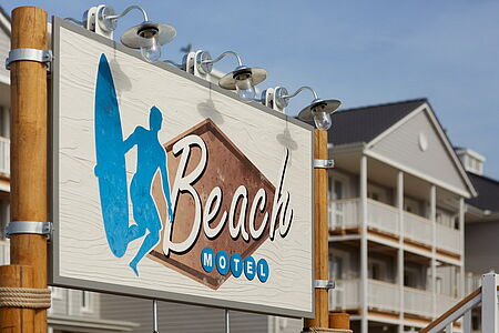 Schild bei der Fitnessreise in st. Peter Ording im Beach Motel