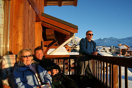 Balkon in der Hausgalerie vom Chalet le Crystal in La Rosiere in Frankreich.